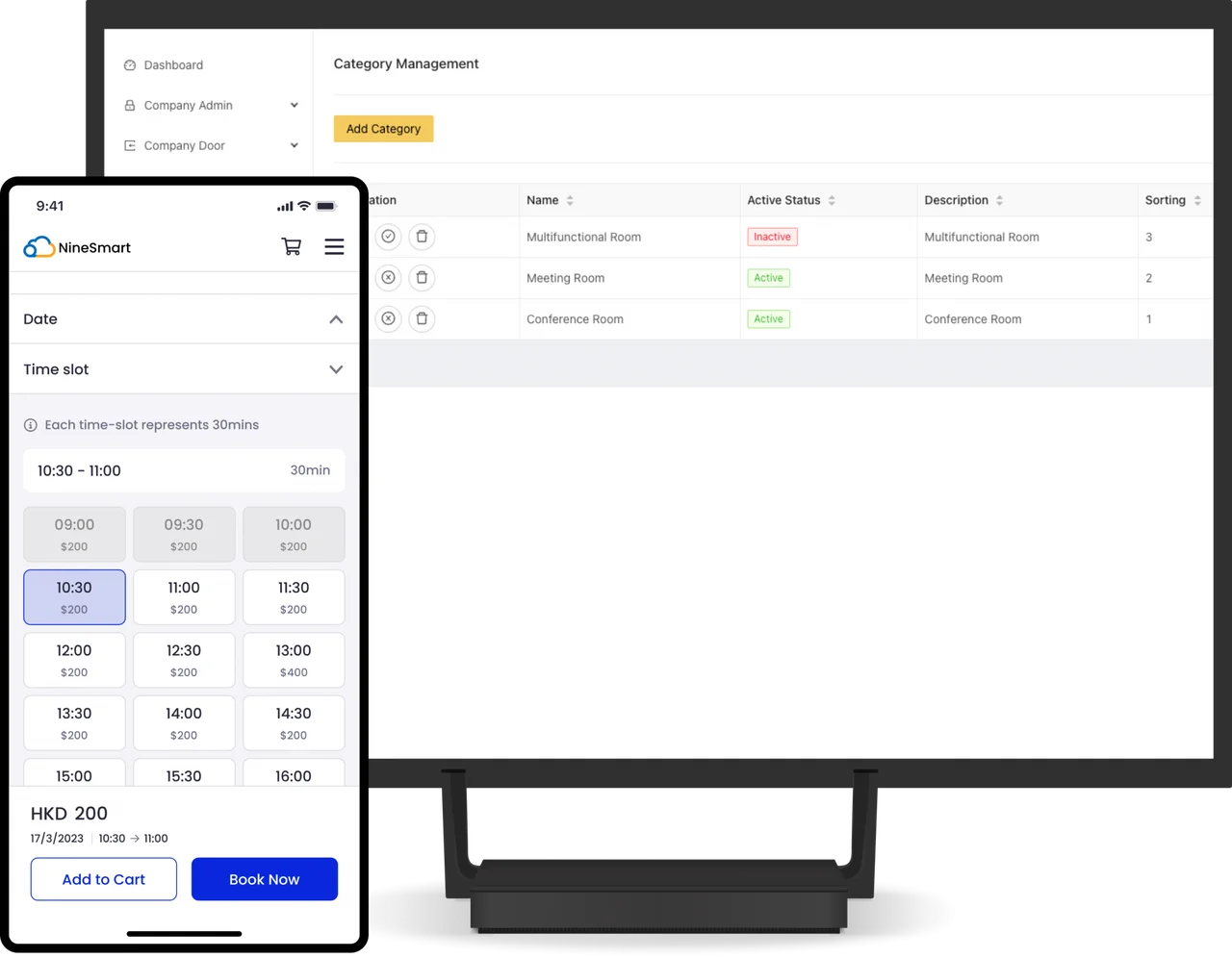 Booking from the facility product view